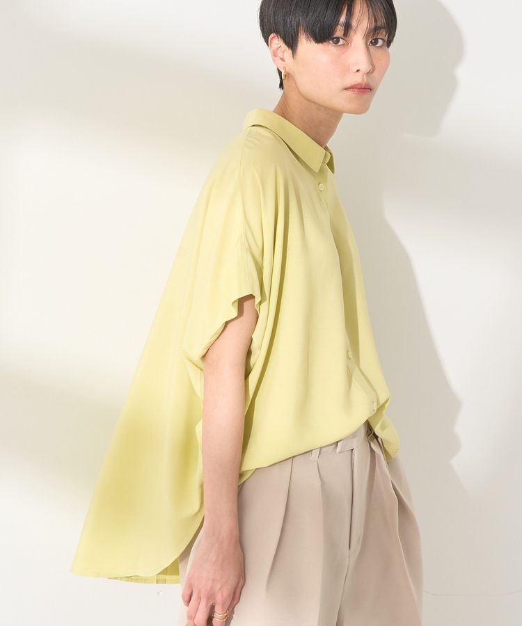 AMERICAN HOLIC「接触冷感タックフレンチスリーブシャツ」|シャツ・ブラウス|Pistachio