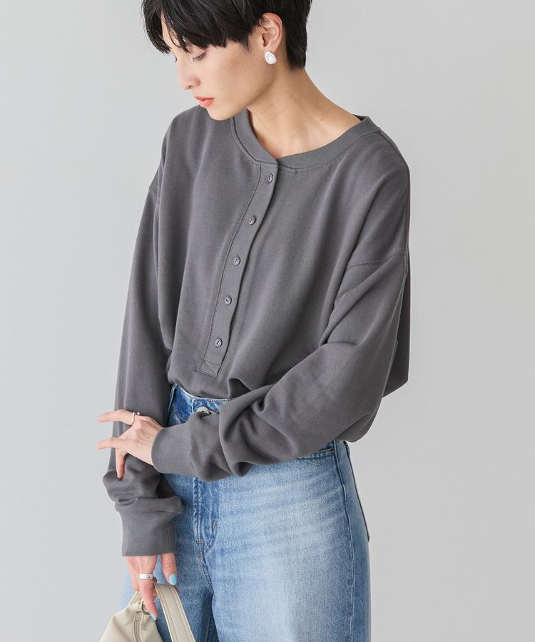 AMERICAN HOLIC「ヘンリーネックラウンドミニ裏毛プルオーバー」|スウェット・ジャージ|Charcoal Gray