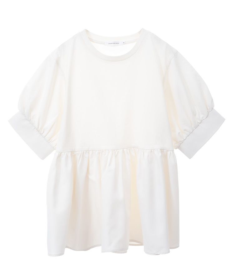 AMERICAN HOLIC「異素材切替ペプラムプルオーバー」|Tシャツ・カットソー|