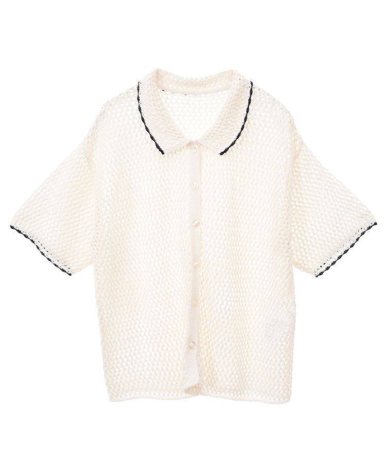 AMERICAN HOLIC「透かし編み襟付きニットカーディガン」|カーディガン|