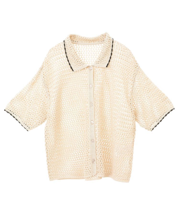 AMERICAN HOLIC「透かし編み襟付きニットカーディガン」|カーディガン|