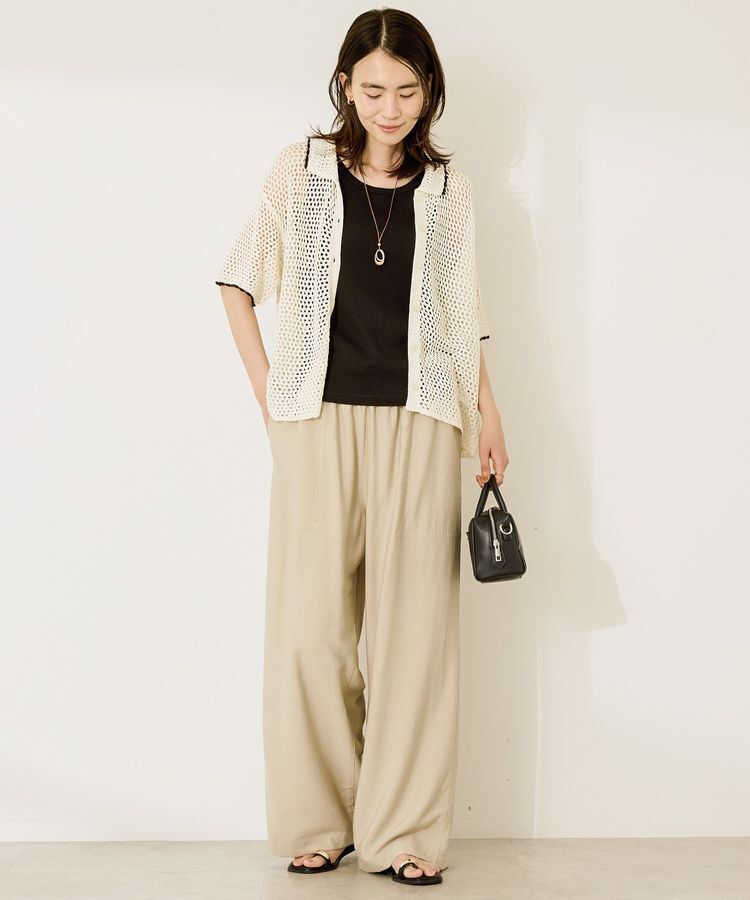 AMERICAN HOLIC「透かし編み襟付きニットカーディガン」|カーディガン|