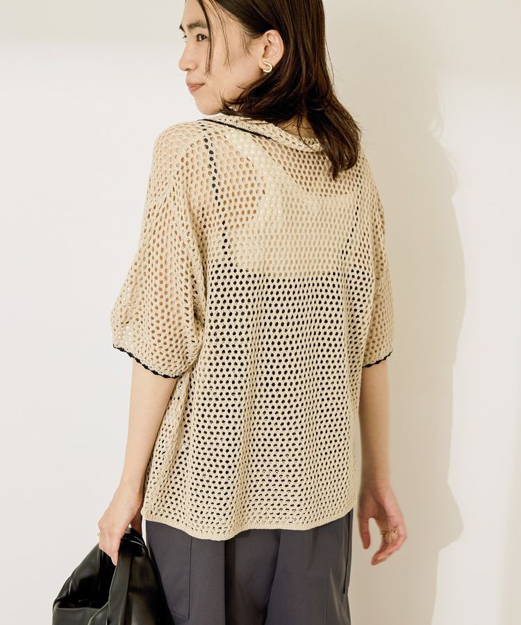 AMERICAN HOLIC「透かし編み襟付きニットカーディガン」|カーディガン|