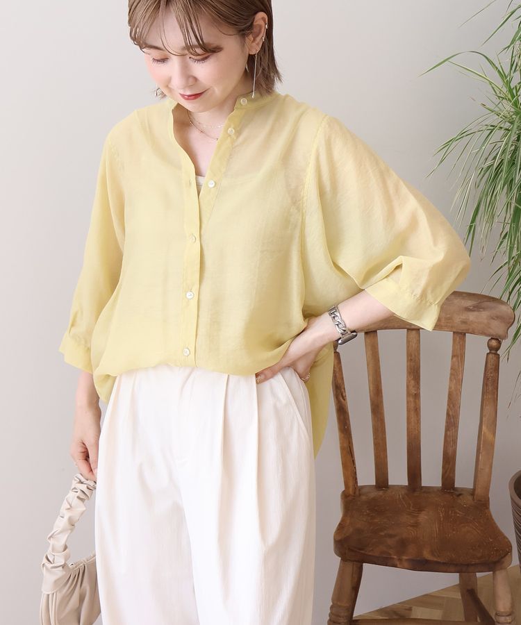 AMERICAN HOLIC「5分袖シアードルマンシャツ」|シャツ・ブラウス|Mustard