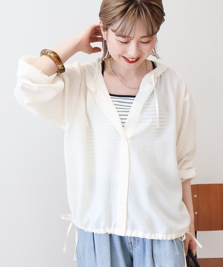 AMERICAN HOLIC「シアーフーディーシャツ」|シャツ・ブラウス|Ivory