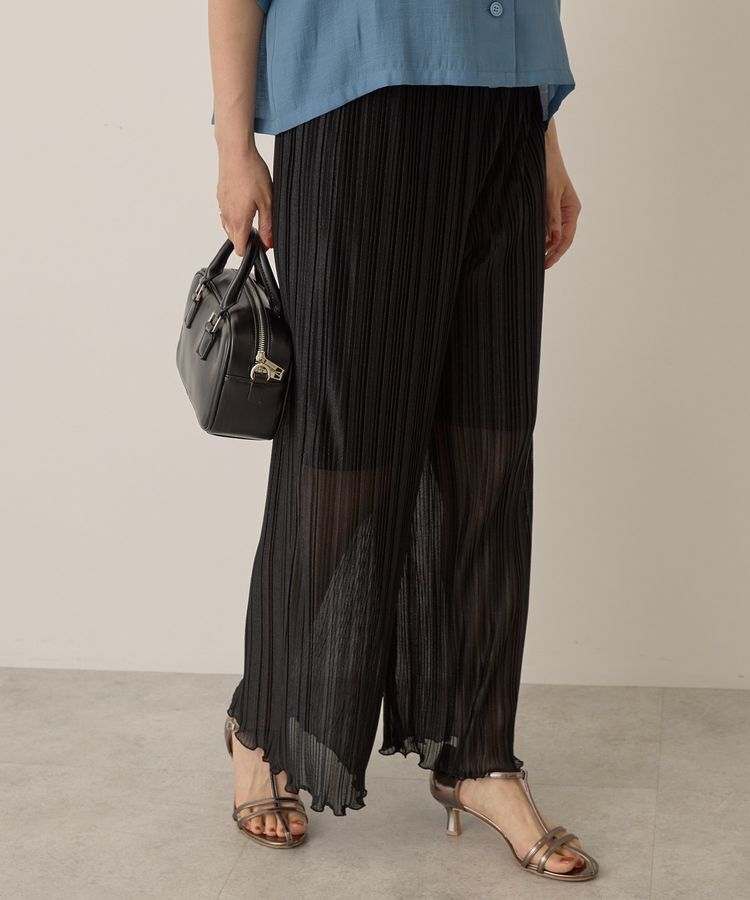 AMERICAN HOLIC「ラメプリーツパンツ」|その他|Black