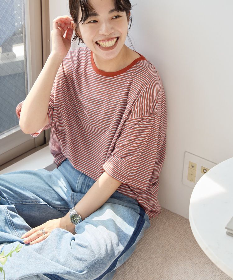 AMERICAN HOLIC「シアーレトロボーダー半袖プルオーバー」|Tシャツ・カットソー|