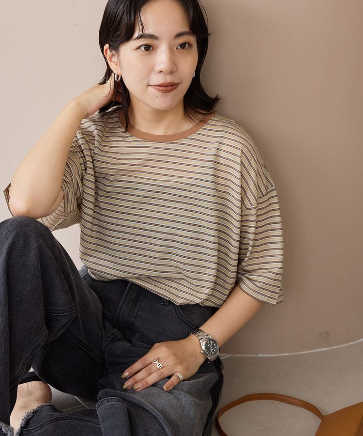 AMERICAN HOLIC「シアーレトロボーダー半袖プルオーバー」|Tシャツ・カットソー|