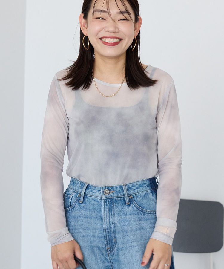 AMERICAN HOLIC「ニュアンス柄プリントシアープルオーバー」|Tシャツ・カットソー|Gray