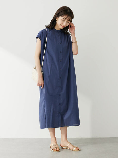 Green Parks「・Petit　Fleur　カラーシャツワンピース」|ワンピース|Navy
