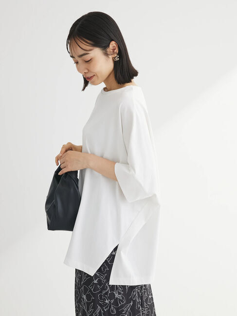 Green Parks「ドルマンカット5分袖プルオーバー」|Tシャツ・カットソー|Off White