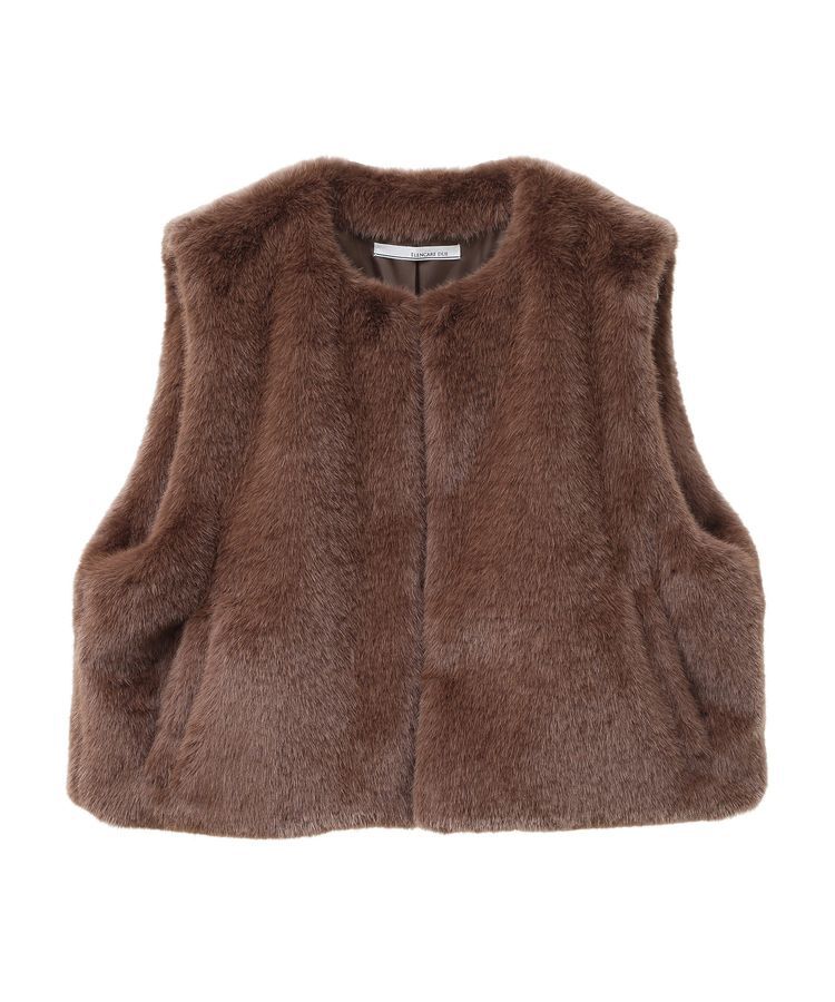 Green Parks「・ELENCARE DUE フォックス調ファーベスト」|ベスト・ジレ|