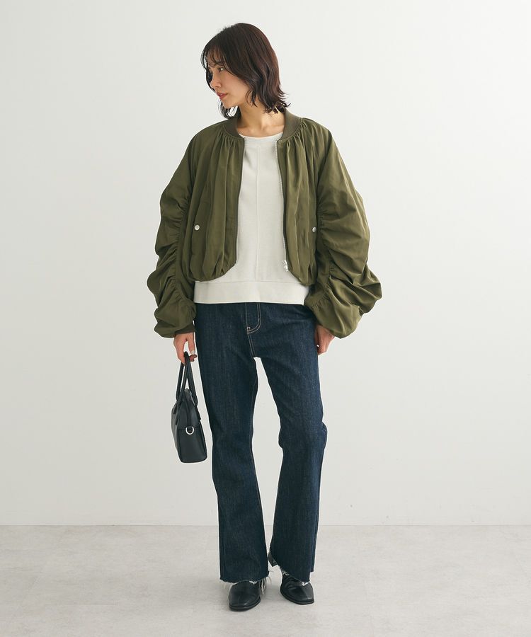 Green Parks「ショート丈ラメ裏毛ボートネックプルオーバー」|Tシャツ・カットソー|