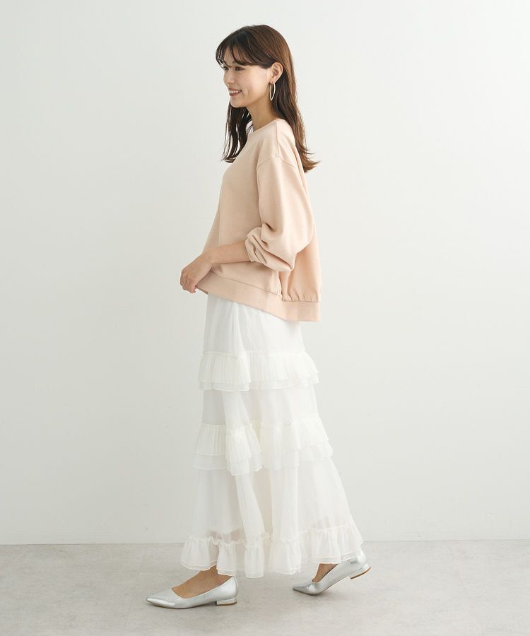 Green Parks「ショート丈ラメ裏毛ボートネックプルオーバー」|Tシャツ・カットソー|