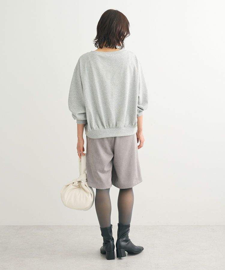 Green Parks「ショート丈ラメ裏毛ボートネックプルオーバー」|Tシャツ・カットソー|