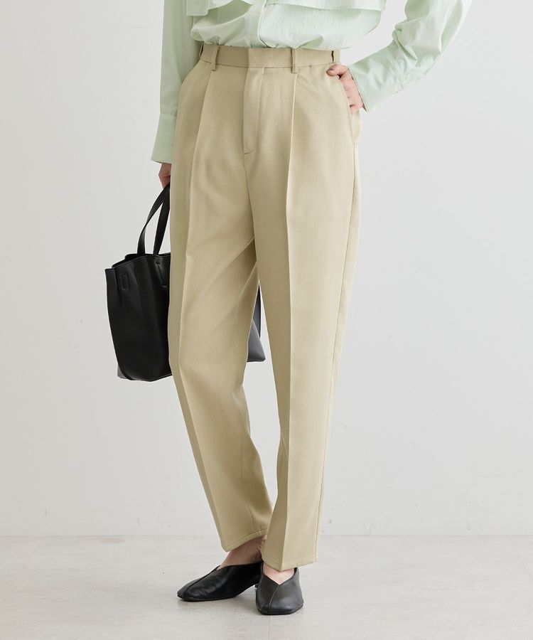 Green Parks「きれいシルエットウエストFITテーパードパンツ」|その他|Beige