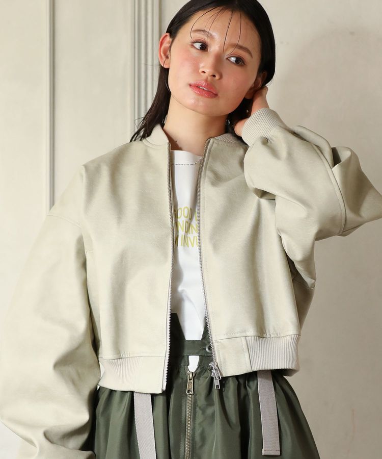 Green Parks「・ELENCARE DUE 合皮MA-1ブルゾン」|ブルゾン・スタジャン|