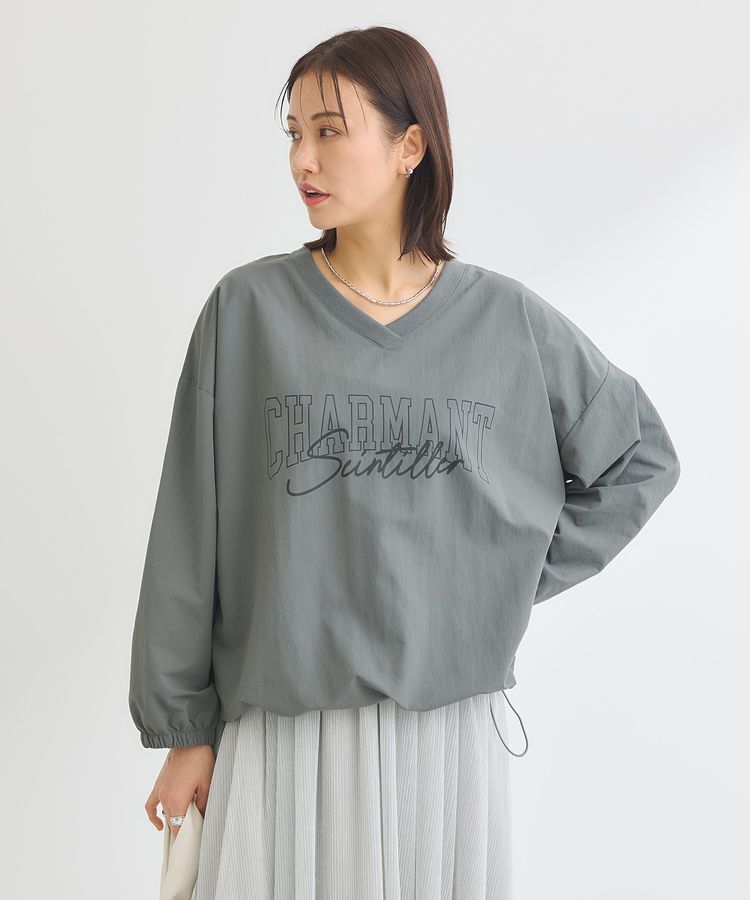 Green Parks「ナイロンロゴVネックプルオーバー」|スウェット・ジャージ|