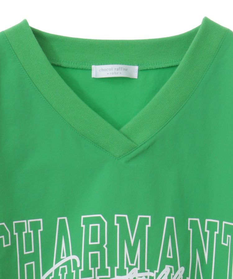 Green Parks「ナイロンロゴVネックプルオーバー」|スウェット・ジャージ|