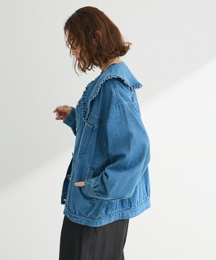 Green Parks「・DOUBLE FLAGS フリルカラーGジャン」|テーラードジャケット|