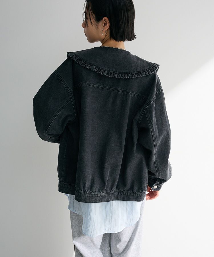 Green Parks「・DOUBLE FLAGS フリルカラーGジャン」|テーラードジャケット|