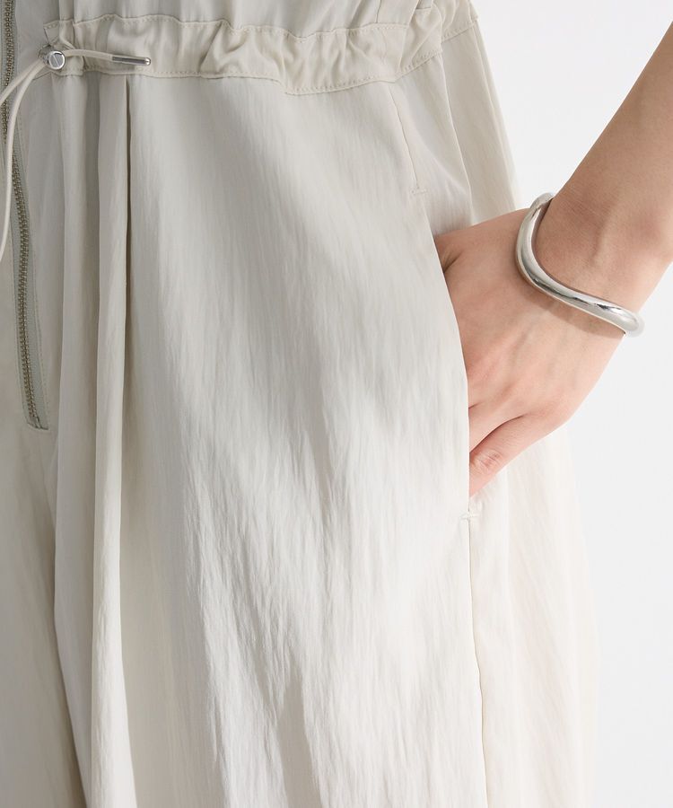 Green Parks「ZIP付きドロストコクーンサロペット」|オールインワン|