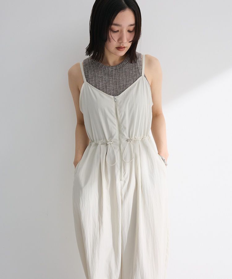 Green Parks「ZIP付きドロストコクーンサロペット」|オールインワン|