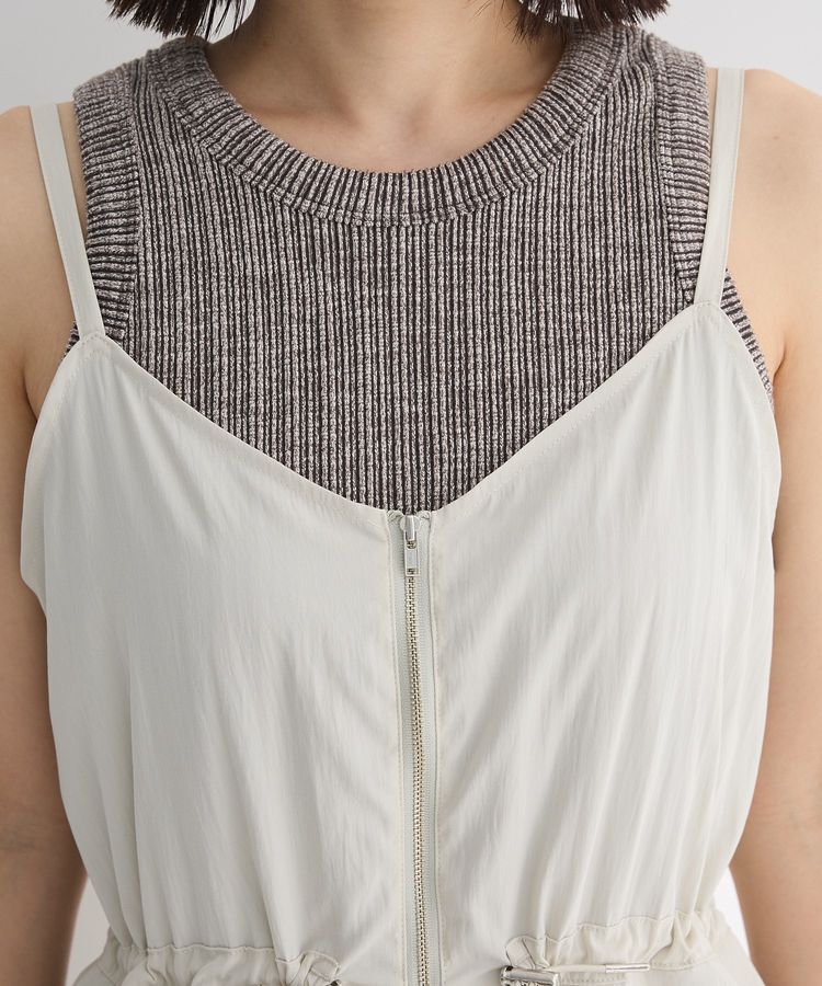 Green Parks「ZIP付きドロストコクーンサロペット」|オールインワン|