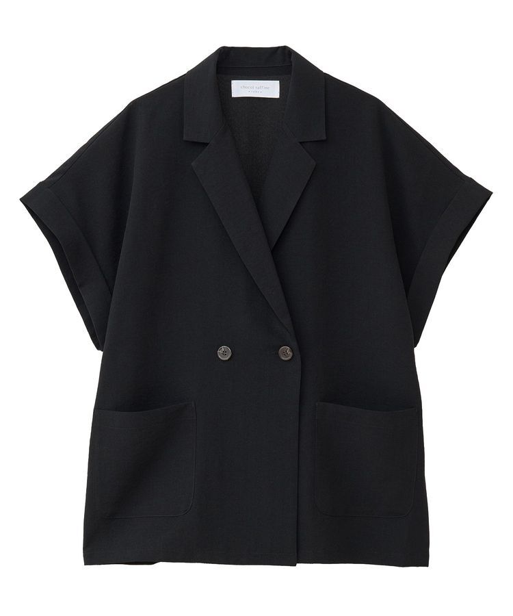 Green Parks「麻調合繊フレンチスリーブジャケット」|テーラードジャケット|