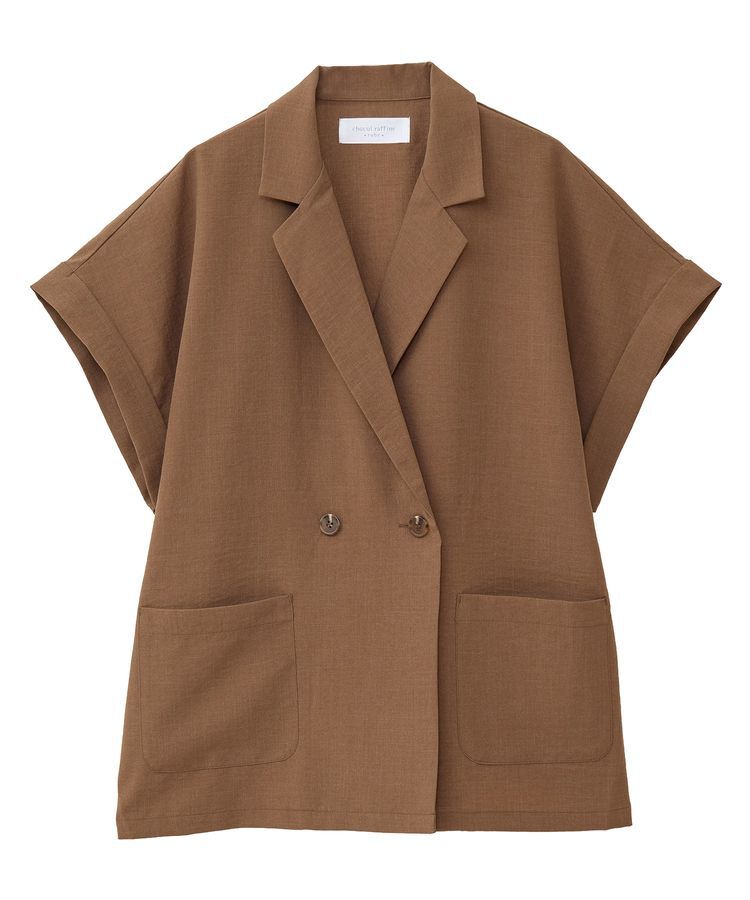 Green Parks「麻調合繊フレンチスリーブジャケット」|テーラードジャケット|