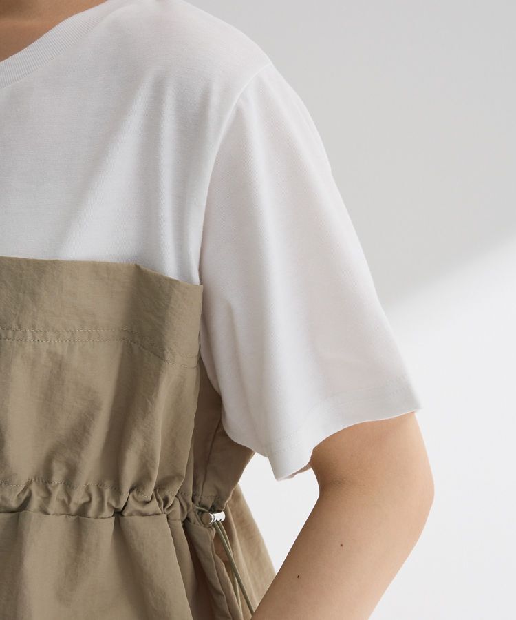 Green Parks「ビスチェドッキングドロスト5分袖プルオーバー」|Tシャツ・カットソー|