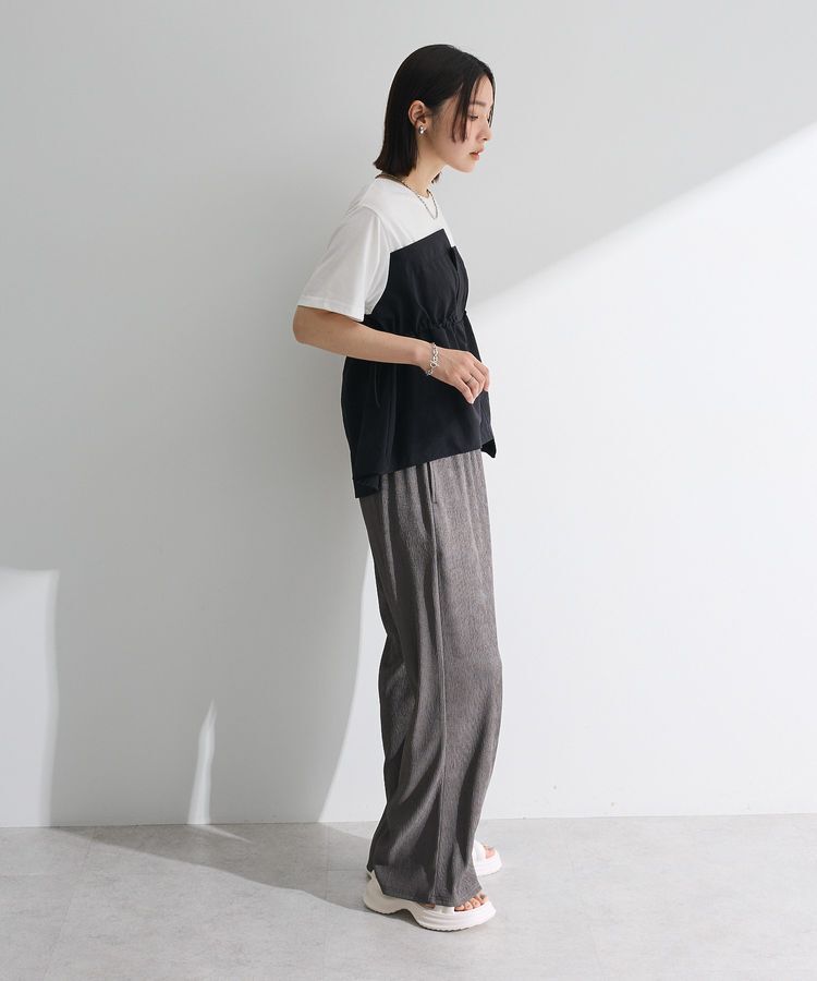 Green Parks「ビスチェドッキングドロスト5分袖プルオーバー」|Tシャツ・カットソー|