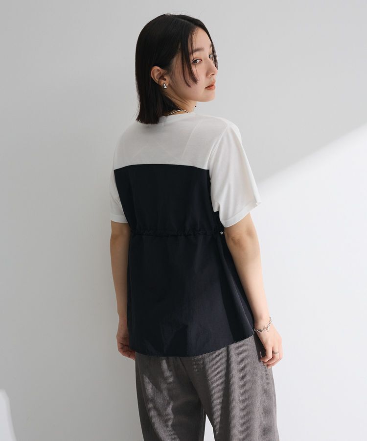 Green Parks「ビスチェドッキングドロスト5分袖プルオーバー」|Tシャツ・カットソー|