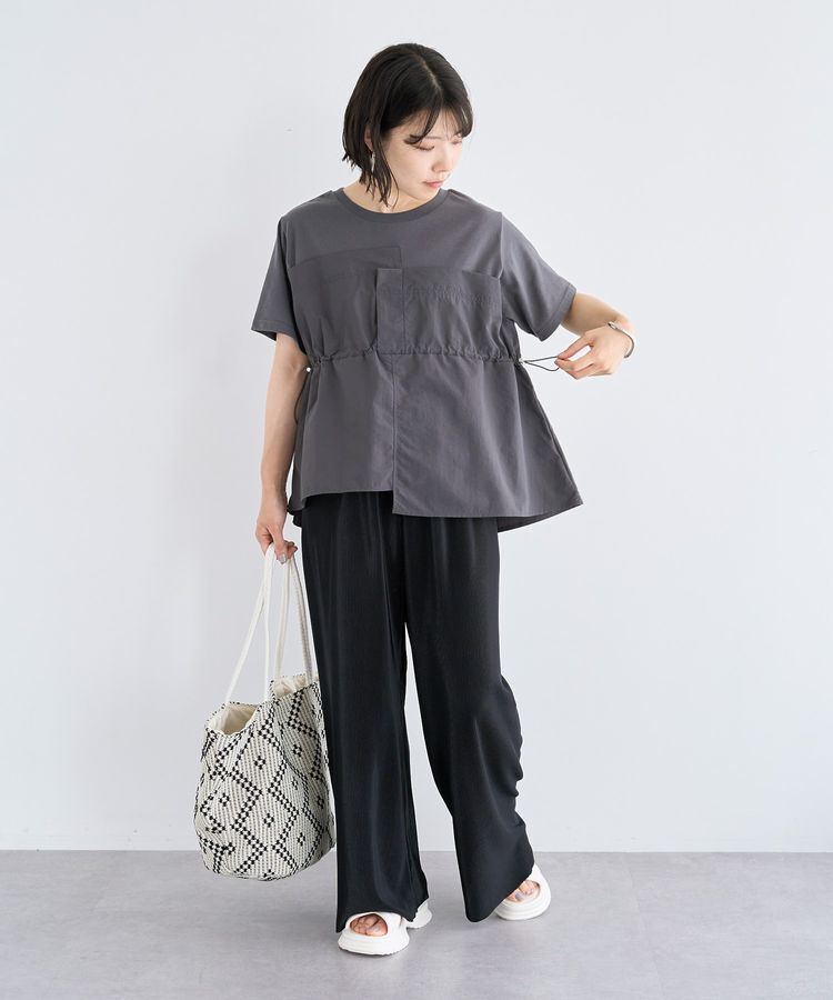 Green Parks「ビスチェドッキングドロスト5分袖プルオーバー」|Tシャツ・カットソー|