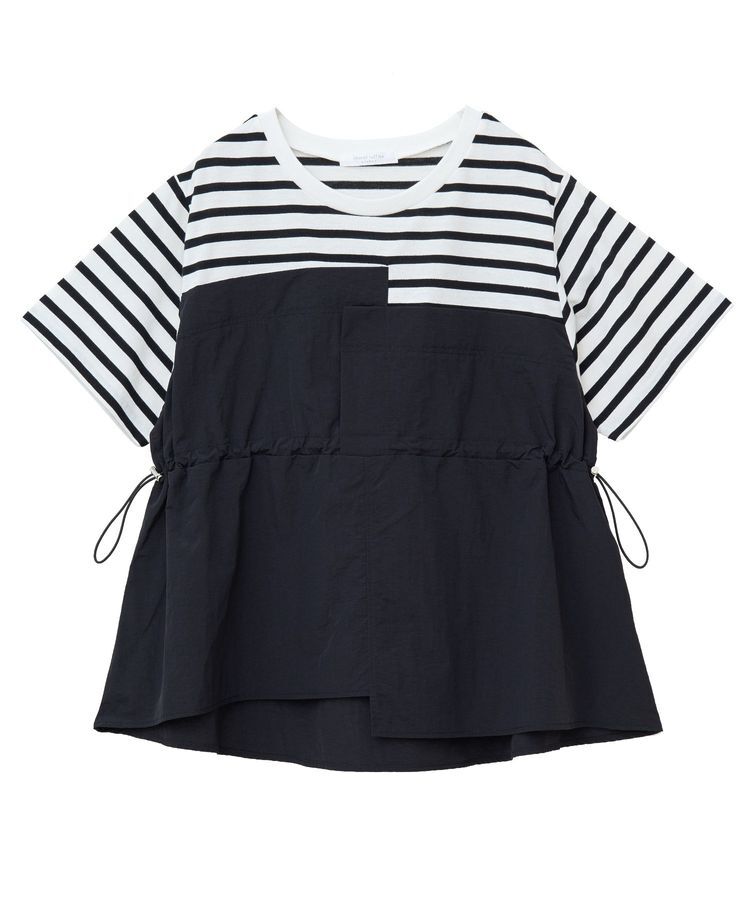 Green Parks「ビスチェドッキングドロスト5分袖プルオーバー」|Tシャツ・カットソー|