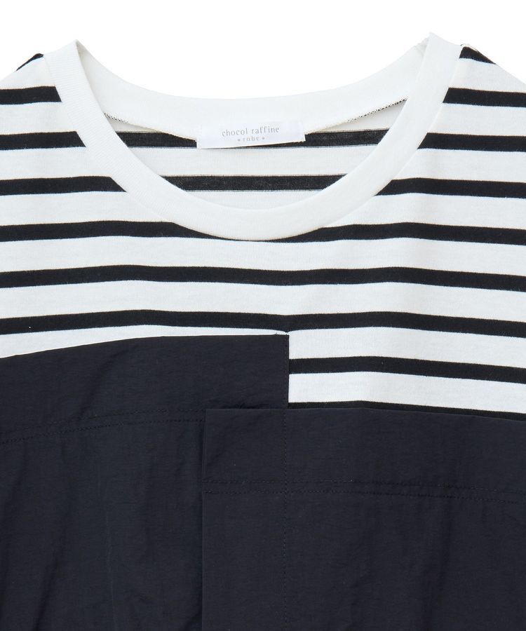 Green Parks「ビスチェドッキングドロスト5分袖プルオーバー」|Tシャツ・カットソー|