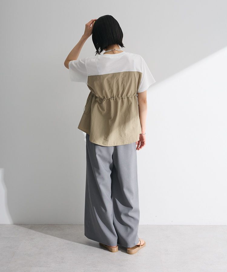 Green Parks「ビスチェドッキングドロスト5分袖プルオーバー」|Tシャツ・カットソー|