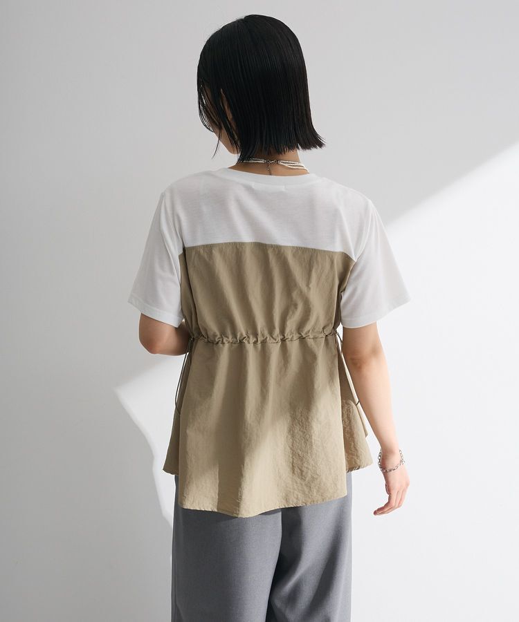 Green Parks「ビスチェドッキングドロスト5分袖プルオーバー」|Tシャツ・カットソー|