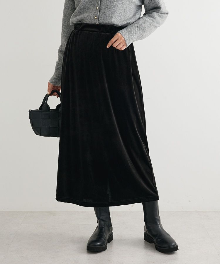 Green Parks「ベロアナロースカート」|スカート|Black