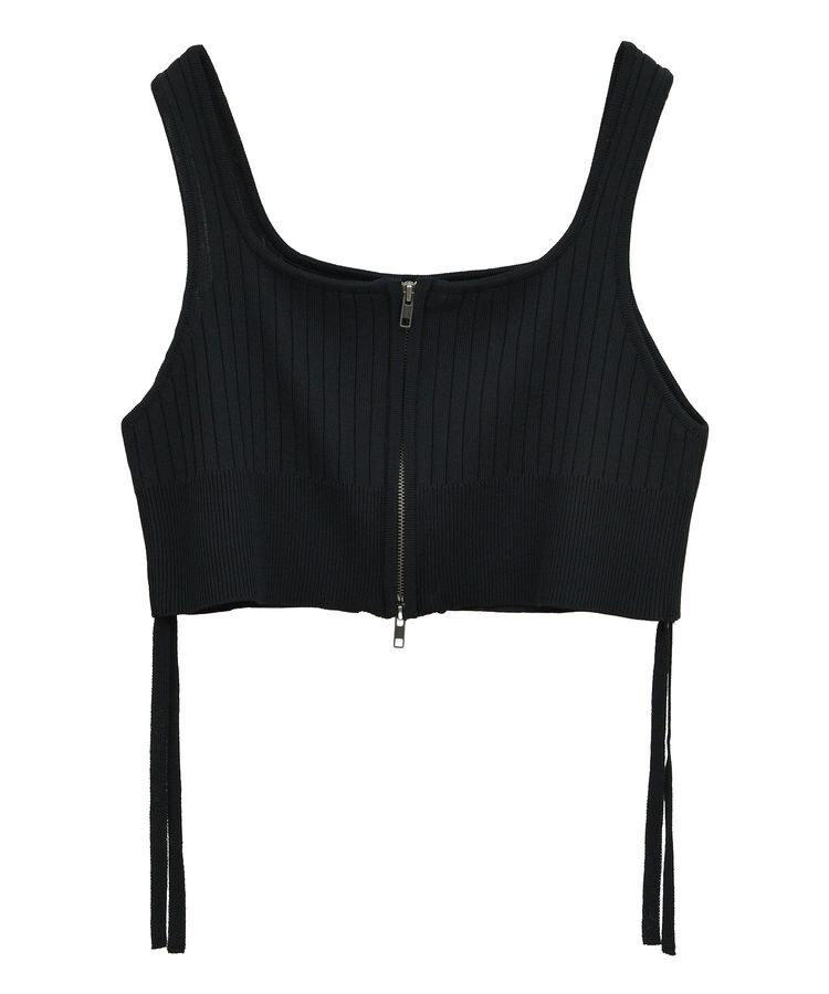 YECCA VECCA「ZIPニットビスチェ」|ニット・セーター|Black
