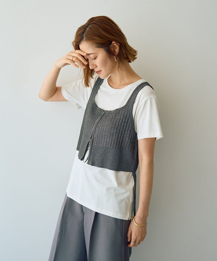 YECCA VECCA「ZIPニットビスチェ」|ニット・セーター|