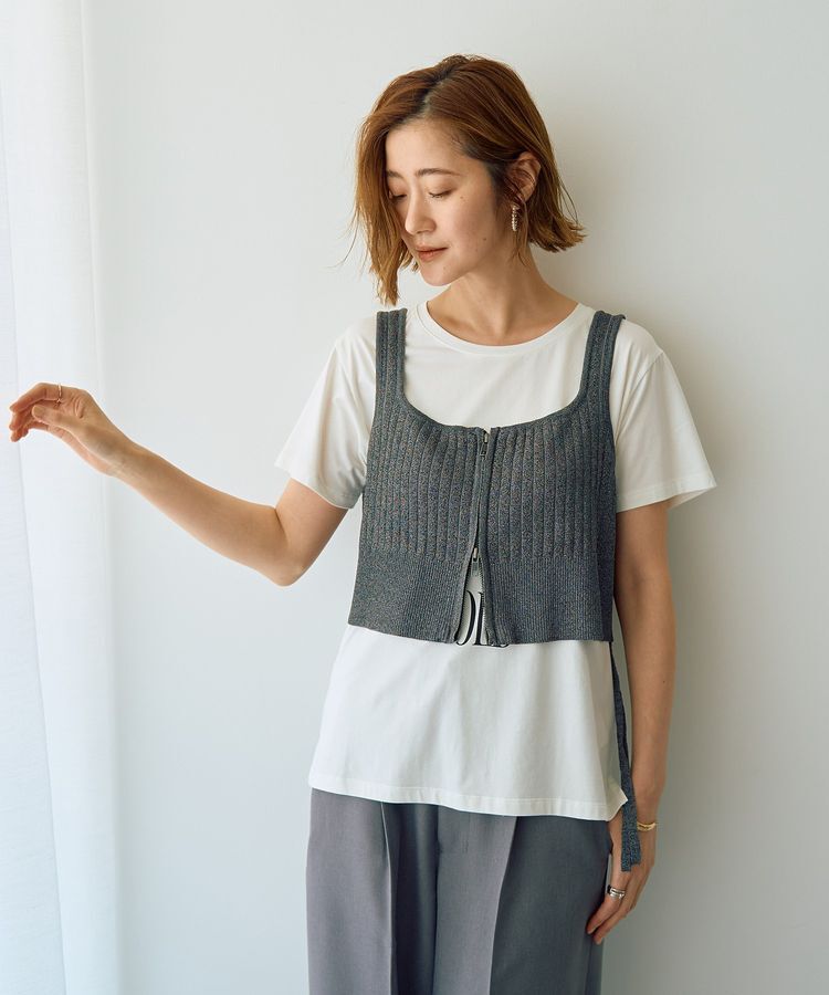 YECCA VECCA「ZIPニットビスチェ」|ニット・セーター|