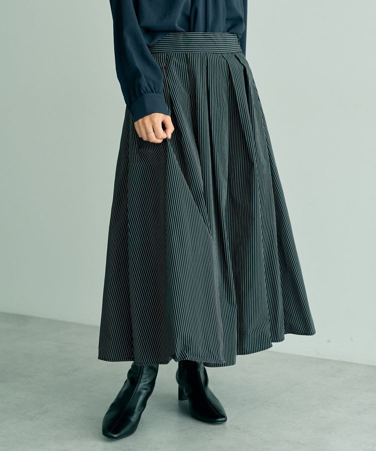 YECCA VECCA「タックフレアスカート」|フレア|Stripe