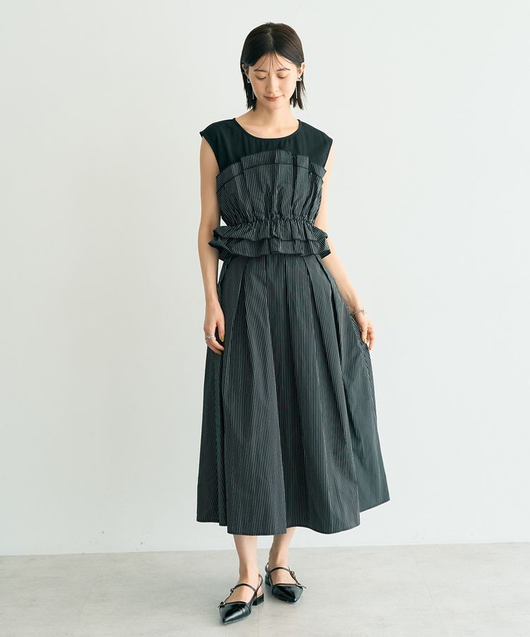 YECCA VECCA「タックフレアスカート」|フレア|