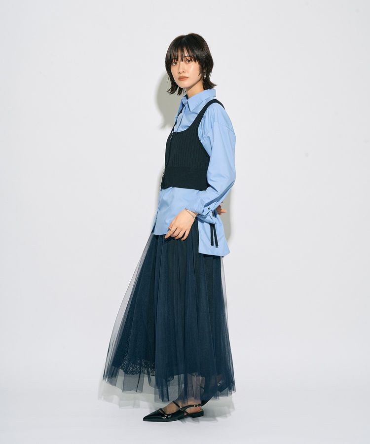 Editt by YECCA VECCA「【archive】レースブロッキングチュールスカート」|フレア|