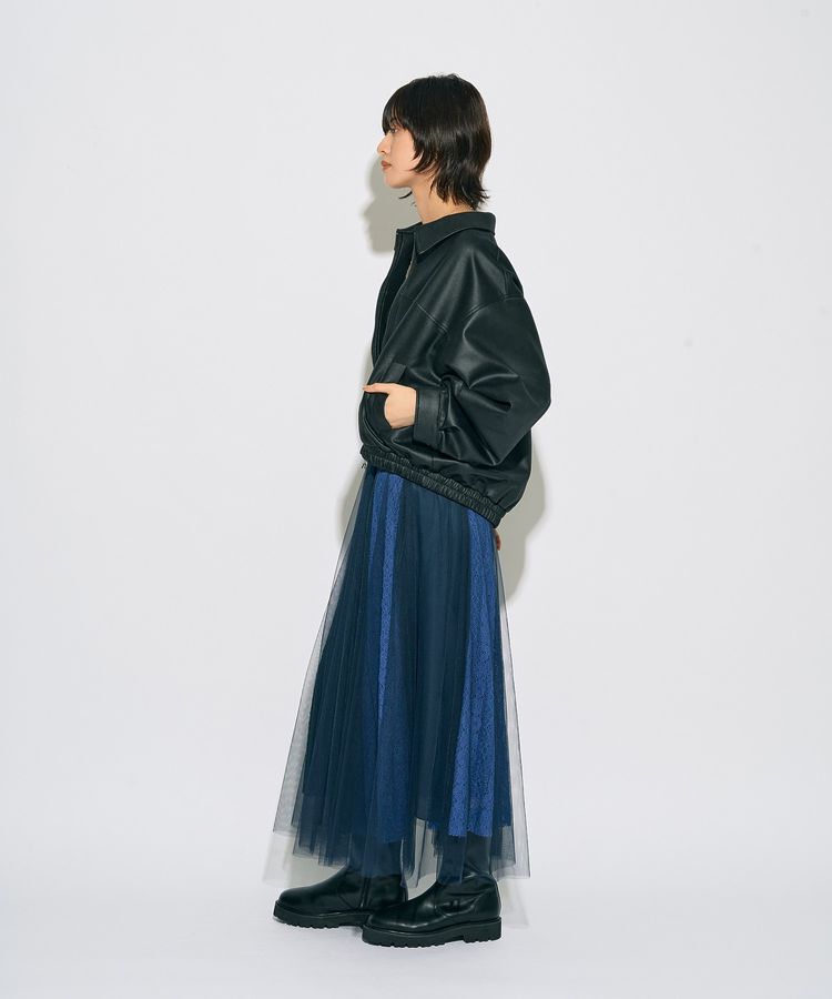 Editt by YECCA VECCA「【archive】レースブロッキングチュールスカート」|フレア|