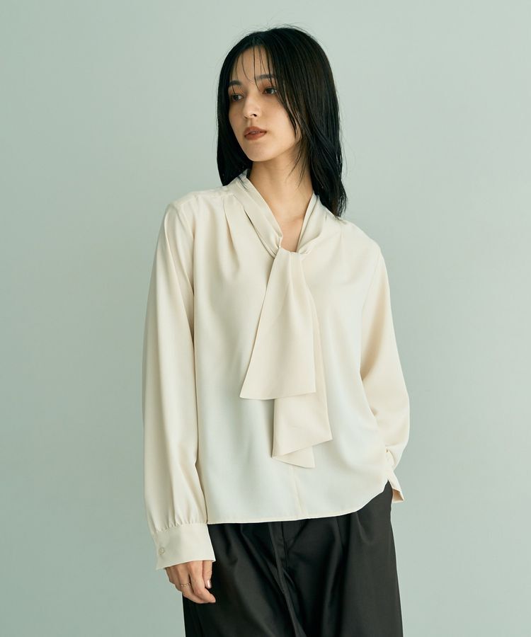 YECCA VECCA「スカーフリング付きボウタイブラウス」|シャツ・ブラウス|