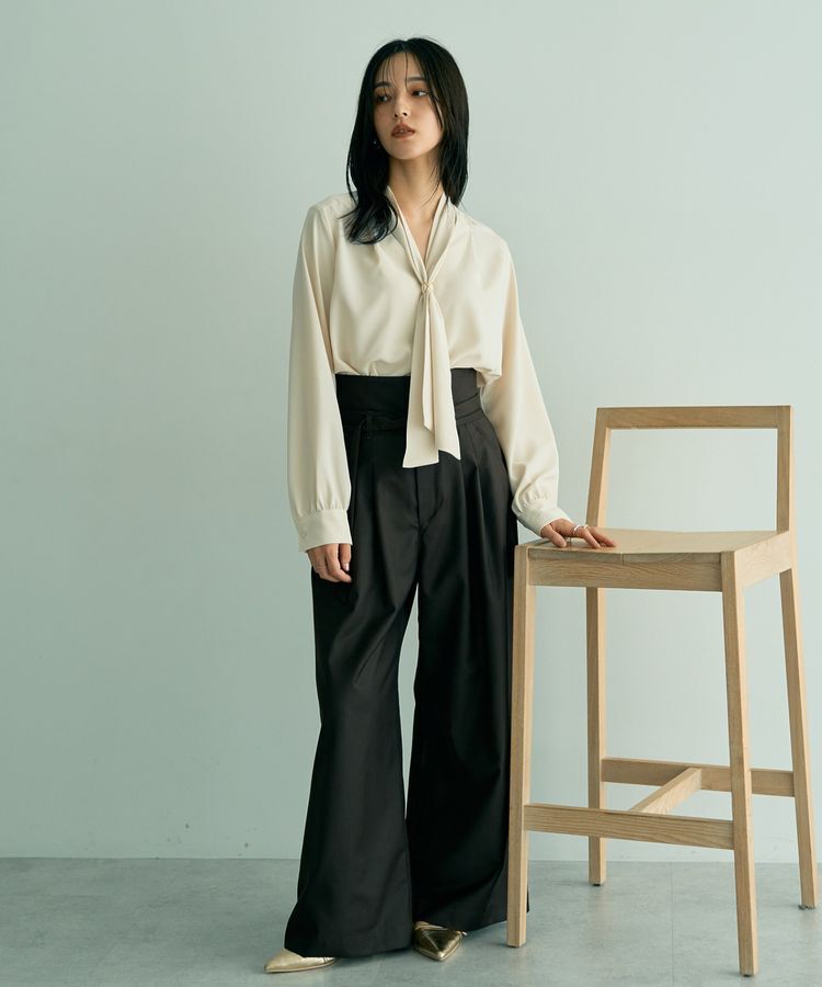 YECCA VECCA「スカーフリング付きボウタイブラウス」|シャツ・ブラウス|