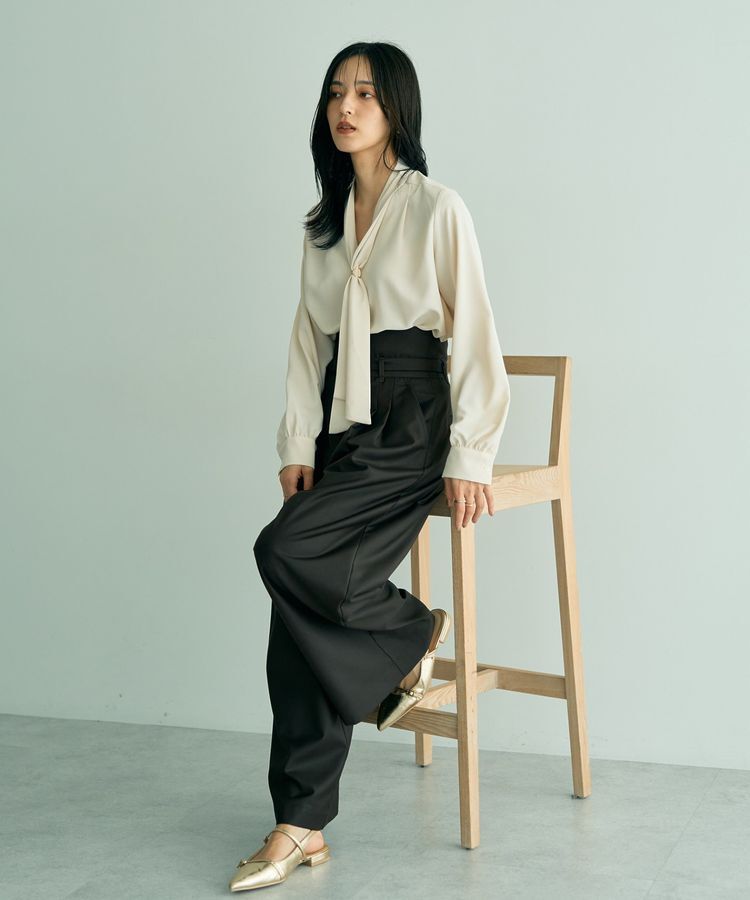 YECCA VECCA「スカーフリング付きボウタイブラウス」|シャツ・ブラウス|