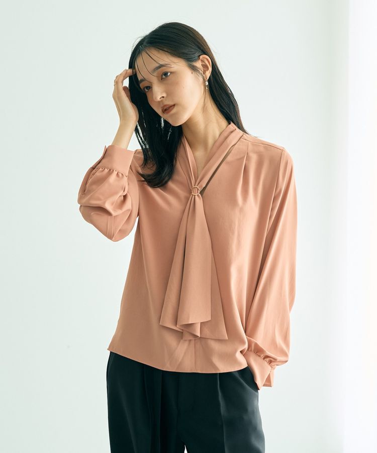 YECCA VECCA「スカーフリング付きボウタイブラウス」|シャツ・ブラウス|